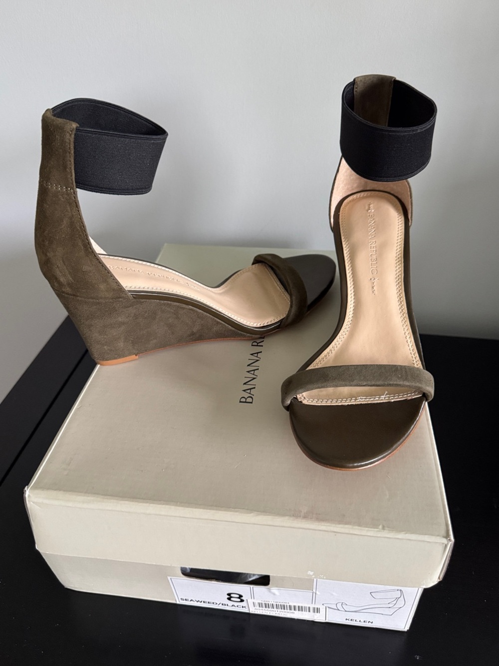 Banana Republic Olive and Black Ankle-Strap Heels - Picture 2 of 4